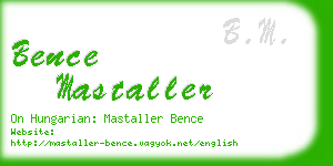 bence mastaller business card